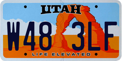 UT license plate W483LF