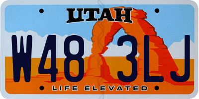 UT license plate W483LJ