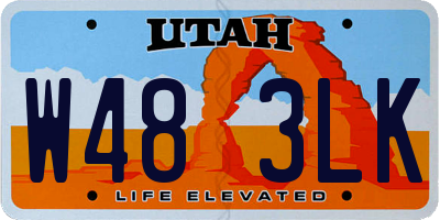 UT license plate W483LK