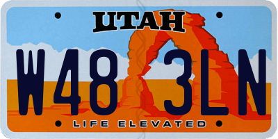 UT license plate W483LN