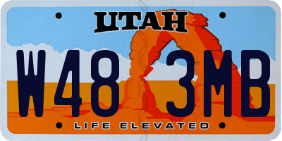 UT license plate W483MB
