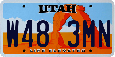 UT license plate W483MN