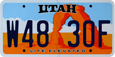 UT license plate W483OF