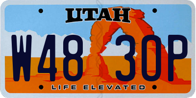 UT license plate W483OP