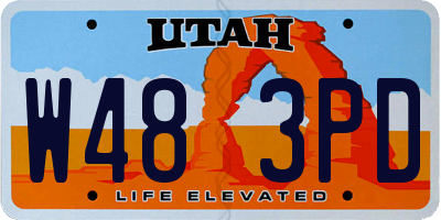 UT license plate W483PD