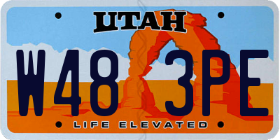 UT license plate W483PE