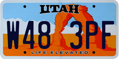 UT license plate W483PF