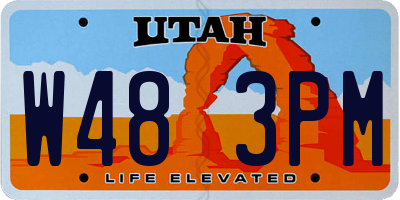 UT license plate W483PM