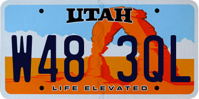 UT license plate W483QL