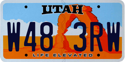 UT license plate W483RW