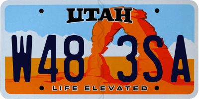 UT license plate W483SA