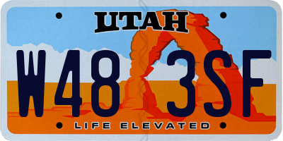 UT license plate W483SF