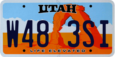 UT license plate W483SI