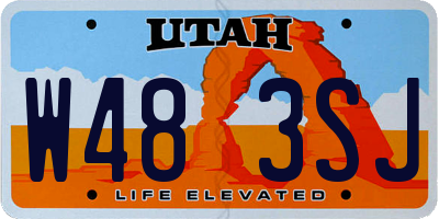 UT license plate W483SJ