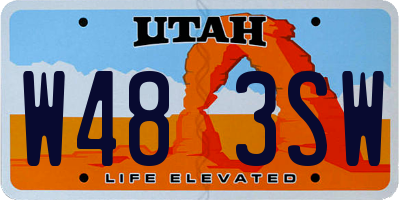 UT license plate W483SW