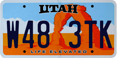 UT license plate W483TK