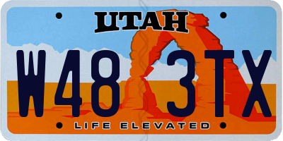 UT license plate W483TX