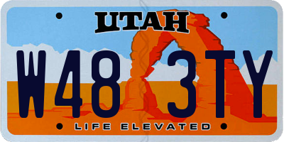 UT license plate W483TY