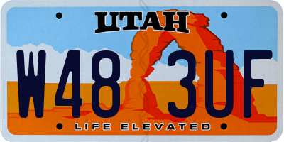 UT license plate W483UF