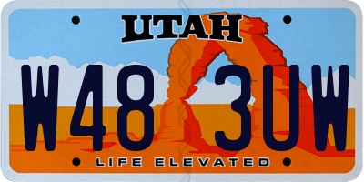UT license plate W483UW