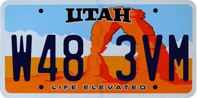 UT license plate W483VM