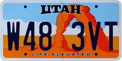 UT license plate W483VT