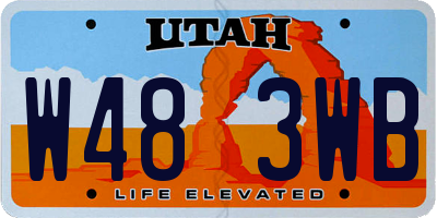 UT license plate W483WB