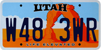 UT license plate W483WR