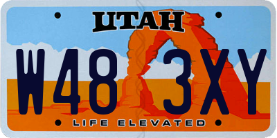 UT license plate W483XY