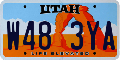 UT license plate W483YA