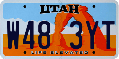 UT license plate W483YT