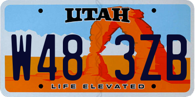 UT license plate W483ZB