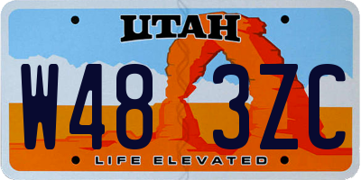 UT license plate W483ZC