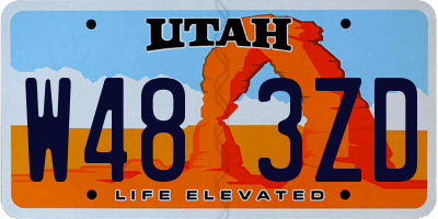UT license plate W483ZD