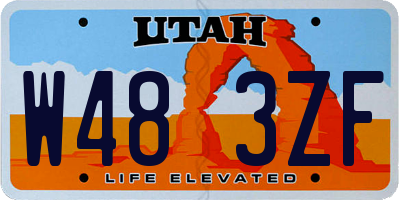 UT license plate W483ZF