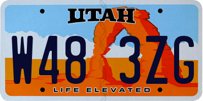 UT license plate W483ZG