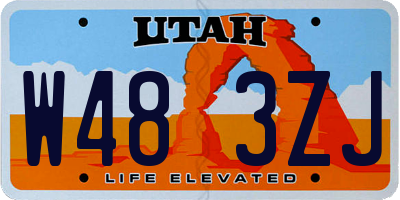 UT license plate W483ZJ