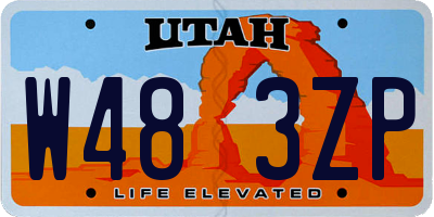 UT license plate W483ZP