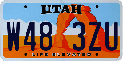 UT license plate W483ZU