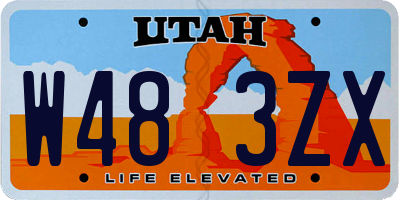 UT license plate W483ZX
