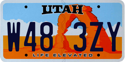 UT license plate W483ZY