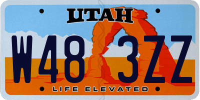UT license plate W483ZZ