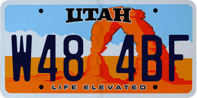 UT license plate W484BF
