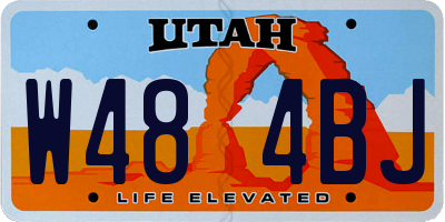 UT license plate W484BJ