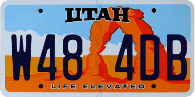 UT license plate W484DB