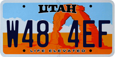 UT license plate W484EF