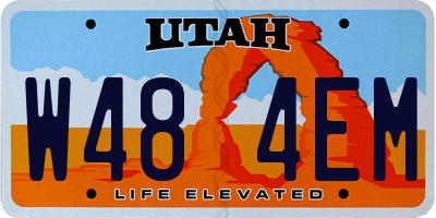 UT license plate W484EM