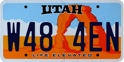 UT license plate W484EN