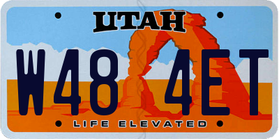 UT license plate W484ET