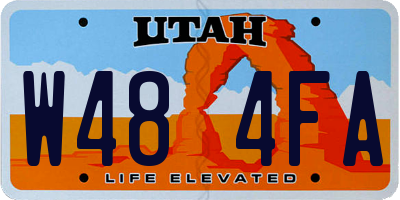 UT license plate W484FA